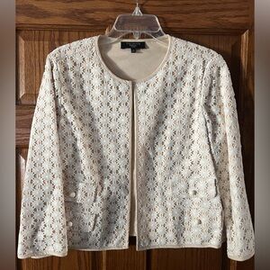 Talbots Cream Lace Jacket and Skirt